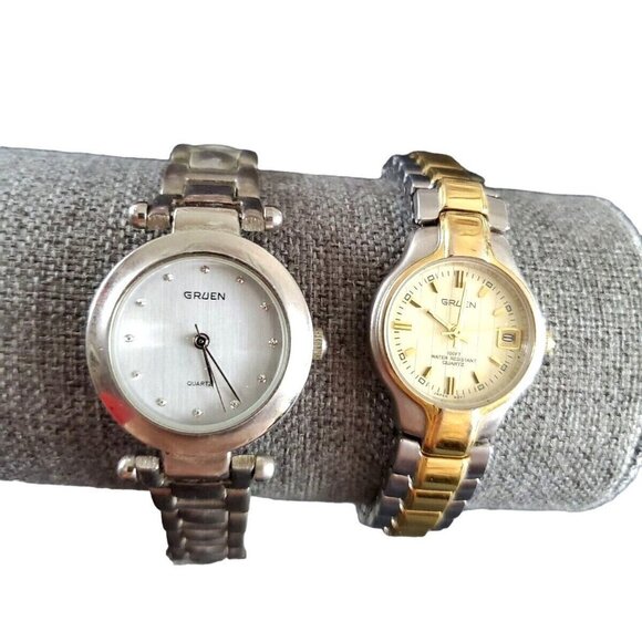 GRUEN Quartz and Gruen Quartz Date Watch Lot of 2 - 4929 - Picture 1 of 9